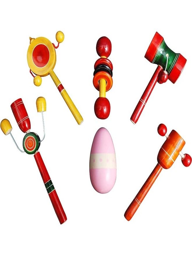 Little Mind Eco Friendly Sound Making Rattle Set for Kids Pack of 6 - Image 1